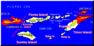 landkaart van de Nusa Tenggara Timur